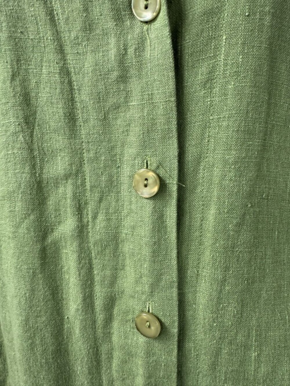 Harvé Benard Womens Plus Size 22W Green 100% Linen Button-Down Shirt Made In Ukr - Picture 7 of 16